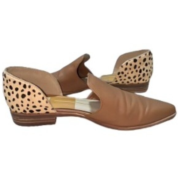 Dolce Vita Beige Cheetah Print Leather Kelsa D'Orsay Loafer Flats 7.5  - EUC - Picture 1 of 8